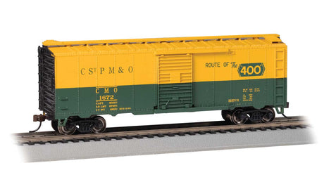 Pullman-Standard PS-1 40' Steel Boxcar - Ready to Run - Silver Series(R) -- Chicago, St. Paul, Minneapolis & Omaha #1672 (yellow, green, 400 Slogan)