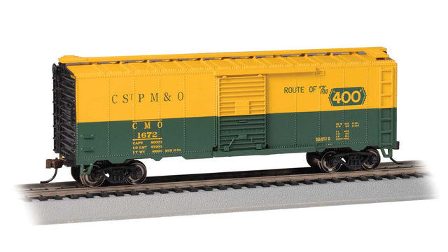 Pullman-Standard PS-1 40' Steel Boxcar - Ready to Run - Silver Series(R) -- Chicago, St. Paul, Minneapolis & Omaha #1672 (yellow, green, 400 Slogan)