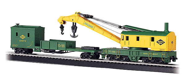 250-Ton Crane Car & Boom Tender - Silver Series(R) -- Reading (Green, yellow)