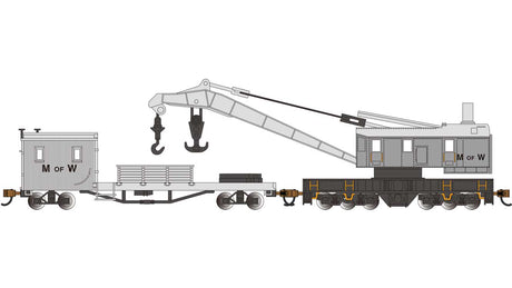 250-Ton Crane and Boom Tender - Ready to Run -- Maintenance of Way (gray, black)