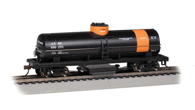 Track Cleaning Tank Car - Ready to Run - Silver Series(R) -- Santa Fe #100271 (black, orange, Gasoline Service)