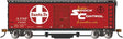 Track Cleaning 40' Boxcar, Removable Dry Pad - Ready to Run - Silver Series -- Santa Fe #14112 (red, black, white; Large Logo, Shock Control Markings)