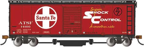Track Cleaning 40' Boxcar, Removable Dry Pad - Ready to Run - Silver Series -- Santa Fe #14112 (red, black, white; Large Logo, Shock Control Markings)