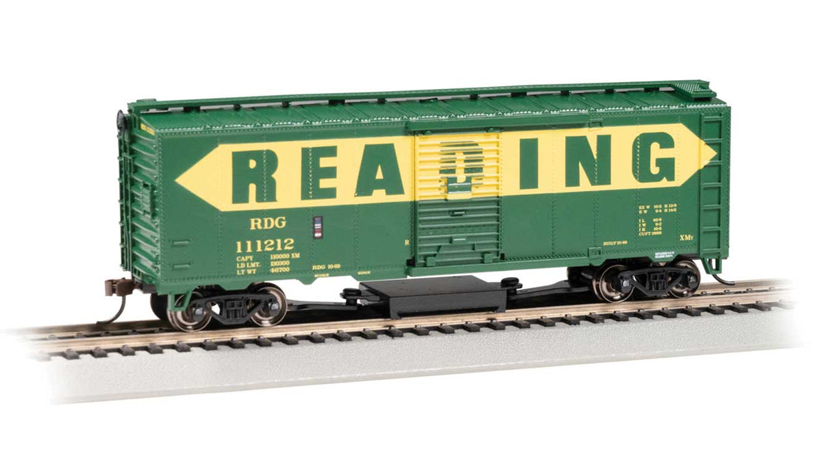 Track Cleaning 40' Boxcar w/Removable Dry Pad - Ready-to-Run -- Reading #111212 (green, yellow, Billboard Reading)