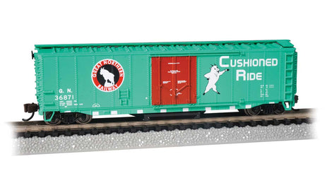 Track Cleaning 50' Plug-Door Boxcar - Ready to Run -- Great Northern #36871 (Jade Green, red, Standing Rocky)