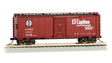 40' Steel Boxcar - Ready to Run -- Santa Fe #140721 (Boxcar Red; Map Scheme, El Capitan Slogan)