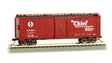 40' Steel Boxcar - Ready to Run -- Santa Fe #145263 (Boxcar Red; Map Scheme, Chief Slogan)