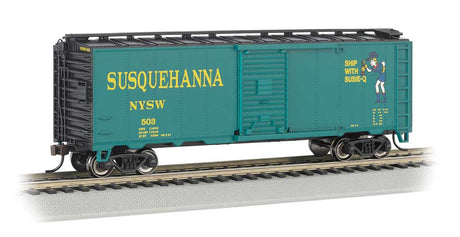 Pullman-Standard 40' Steel Boxcar - Ready to Run - Silver Series(R) -- New York, Susquehanna & Western #503 (green, black; Susie Q Logo)