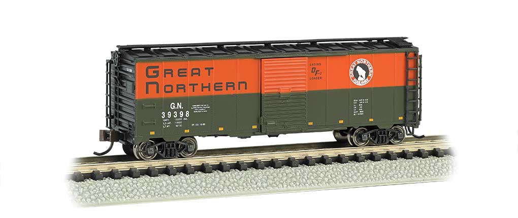 AAR 40' Steel Boxcar - Ready to Run - Silver Series(R) -- Great Northern #39398 (Omaha Orange, Pullman Green)-2