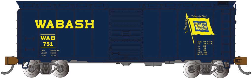 AAR 40' Steel Boxcar - Ready to Run - Silver Series(R) -- Wabash (blue)