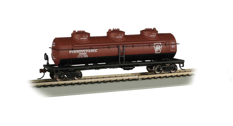 40' 3-Dome Tank Car - Ready to Run - Silver Series(R) -- Pennsylvania Railroad #498655 (Tuscan)