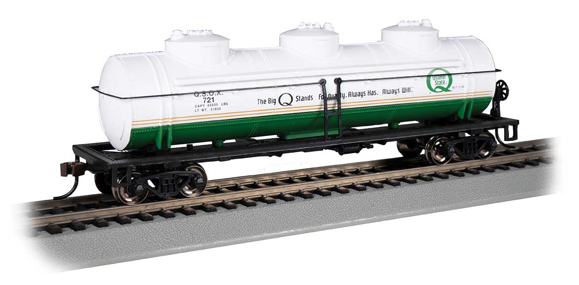 40' 3-Dome Tank Car - Ready to Run - Silver Series(R) -- Quaker State 721