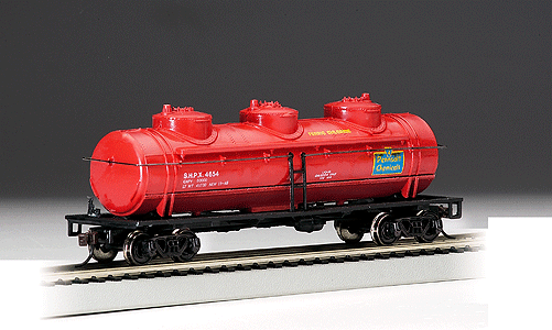 40' 3-Dome Tank Car - Ready to Run - Silver Series(R) -- Pennsalt Chemical (red)