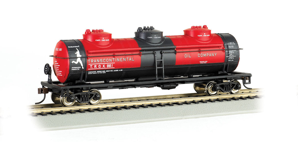 40' 3-Dome Tank Car - Ready to Run - Silver Series(R) -- Transcontinental Oil Company-2