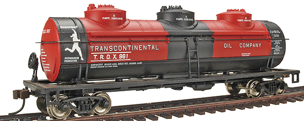 40' 3-Dome Tank Car - Ready to Run - Silver Series(R) -- Transcontinental Oil Company-1