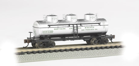 3-Dome Tank Car - Ready-to-Run -- Northern California Wineries (silver)-2