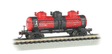 3-Dome Tank Car - Ready-to-Run -- Transcontinental Oil Co. (black, red)-1