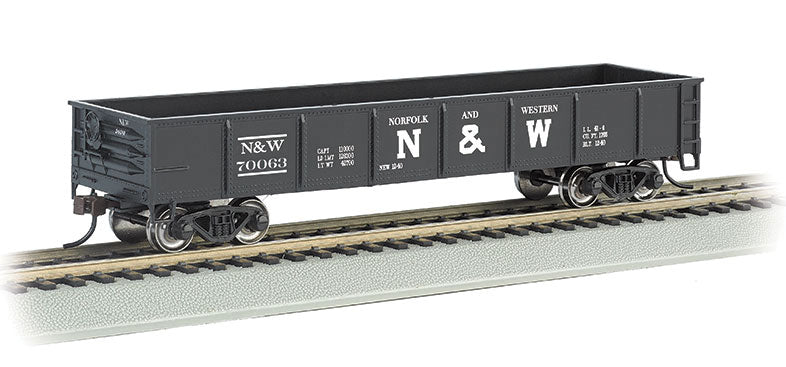 40' Gondola - Ready to Run - Silver Series(R) -- Norfolk & Western #70063 (black, Block N&W)
