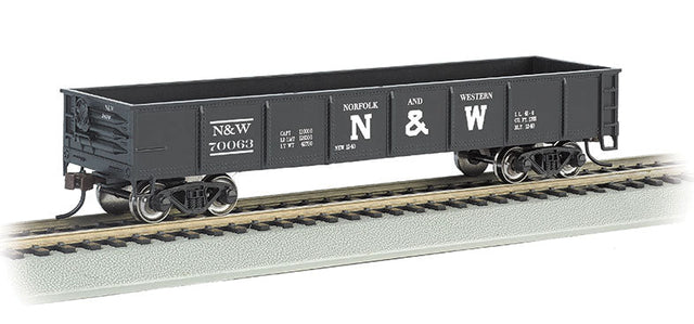 40' Gondola - Ready to Run - Silver Series(R) -- Norfolk & Western #70063 (black, Block N&W)