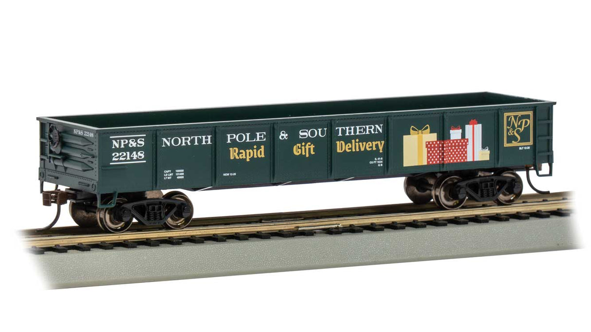 40' Gondola - Ready to Run - Silver Series(R) -- North Pole & Southern (green, Gift Delivery)