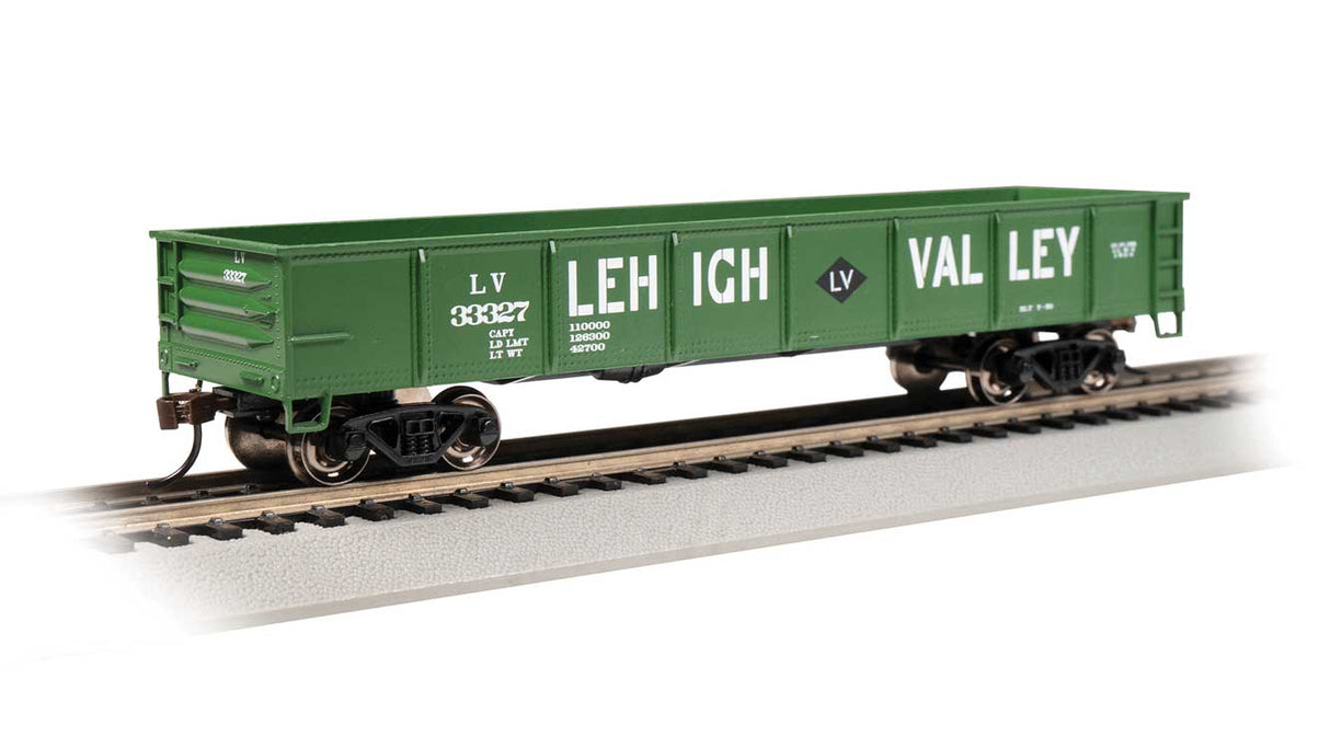 40' Gondola - Ready to Run - Silver Series(R) -- Lehigh Valley #33327 (green, white, black)