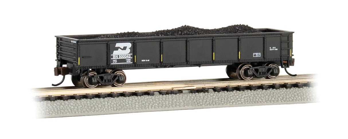 40' Steel Gondola with Load - Ready to Run -- Burlington Northern #500043 (black)