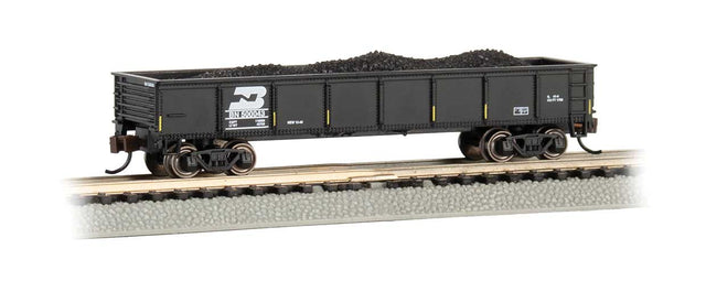 40' Steel Gondola with Load - Ready to Run -- Burlington Northern #500043 (black)