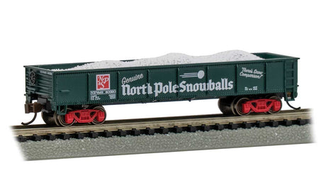 40' Steel Gondola with Load - Ready to Run - Silver Series(R) -- North Pole & Southern #40230 (green, Snowball Delivery)