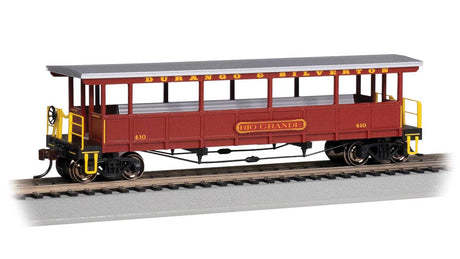 Open-Sided Excursion Car with Seats - Ready-to-Run - Silver Series(R) -- Durango & Silverton #410 (red)