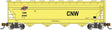 56' ACF Center-Flow Covered Hopper - Ready to Run - Silver Series(R) -- Chicago & North Western (yellow, black; Large CNW)-1
