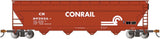 56' ACF Center-Flow Covered Hopper - Ready to Run - Silver Series(R) -- Conrail (Boxcar Red, white)-1