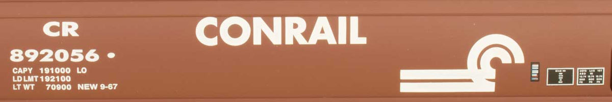56' ACF Center-Flow Covered Hopper - Ready to Run - Silver Series(R) -- Conrail (Boxcar Red, white)-3