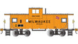 36' Wide-Vision Caboose - Ready to Run - Silver Series(R) -- Milwaukee Road #993200 (orange, black, yellow)
