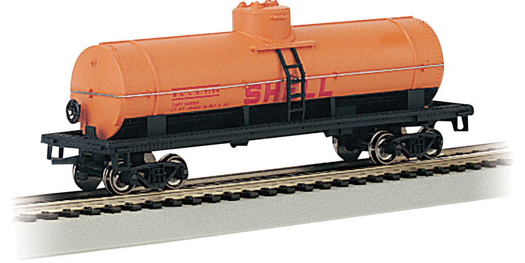 40' Single-Dome Tank Car - Ready to Run - Silver Series(R) -- Shell 1758 (orange, black, red)
