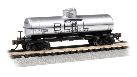40' Single-Dome Tank Car - Ready to Run - Silver Series(R) -- Bell Oil #20839 (gray, black)