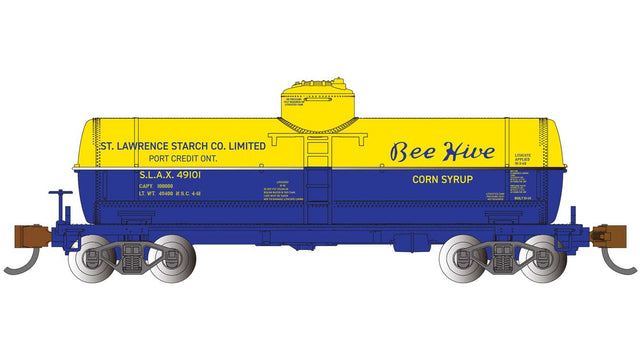 ACF 36' 6" 10,000-Gallon Tank Car - Ready to Run - Silver Series(R) -- Bee Hive Corn Syrup #49101 (yellow, blue)