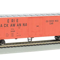 50' Steel Mechanical Reefer - Ready to Run - Silver Series(R) -- Erie-Lackawanna #5029 (orange, black, silver)