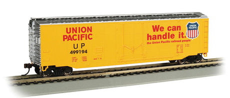 50' Plug-Door Boxcar - Ready to Run - Silver Series(R) -- Union Pacific #499194 (Armour Yellow, red, silver; "We Can Handle It" Slog