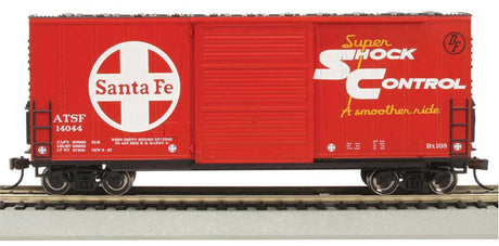 40' Steel Hi-Cube, Sliding-Door Boxcar - Ready-to-Run -- Atchison, Topeka & Santa Fe #14044 (red, black, white; Shock Control Graphic-1
