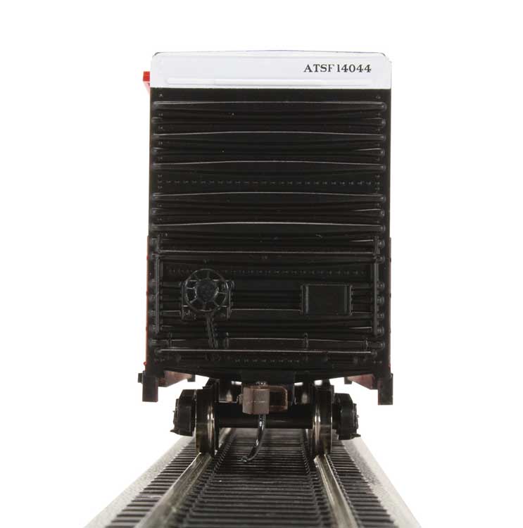 40' Steel Hi-Cube, Sliding-Door Boxcar - Ready-to-Run -- Atchison, Topeka & Santa Fe #14044 (red, black, white; Shock Control Graphic-3