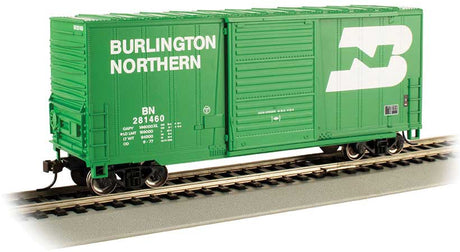 40' Steel Hi-Cube, Sliding-Door Boxcar - Ready-to-Run -- Burlington Northern #281480 (Cascade Green, white; Large Logo, Lettering)-1