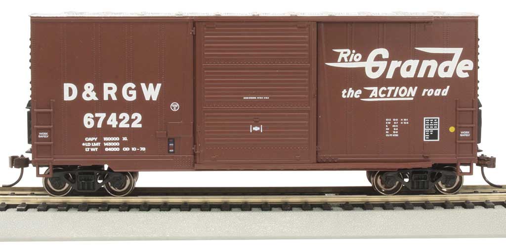 40' Steel Hi-Cube, Sliding-Door Boxcar - Ready-to-Run -- Denver & Rio Grande Western #67422 (Boxcar Red, Flying Grande Logo)-2