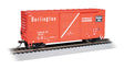 40' Steel Hi-Cube, Sliding-Door Boxcar - Ready-to-Run -- Chicago, Burlington & Quincy #19826 (red, white, black)