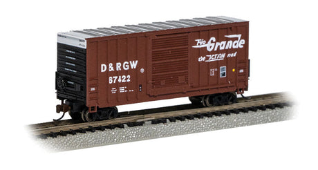 40' Hi-Cube Boxcar - Ready to Run -- Denver & Rio Grande Western #67422 (Boxcar Red, black, white; Flying Grande)