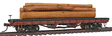 ACF Log Car w/Logs - Ready to Run - Silver Series(R) -- 1906-1935 Version (Boxcar Red)