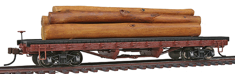 ACF Log Car w/Logs - Ready to Run - Silver Series(R) -- 1906-1935 Version (Boxcar Red)