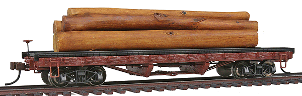ACF Log Car w/Logs - Ready to Run - Silver Series(R) -- 1906-1935 Version (Boxcar Red)