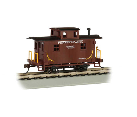 Wood 4-Wheel Bobber Caboose - Ready to Run - Silver Series(R) -- Pennsylvania Railroad #476087 (Tuscan, black)