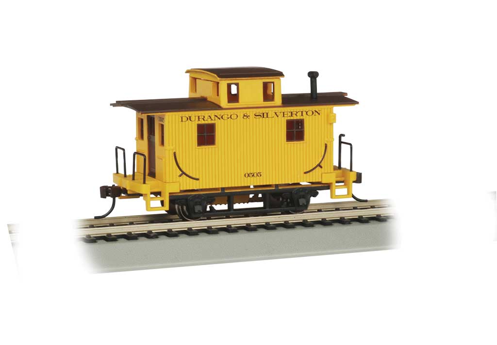 Wood 4-Wheel Bobber Caboose - Ready to Run - Silver Series(R) -- Durango & Silverton #0505 (yellow, brown)
