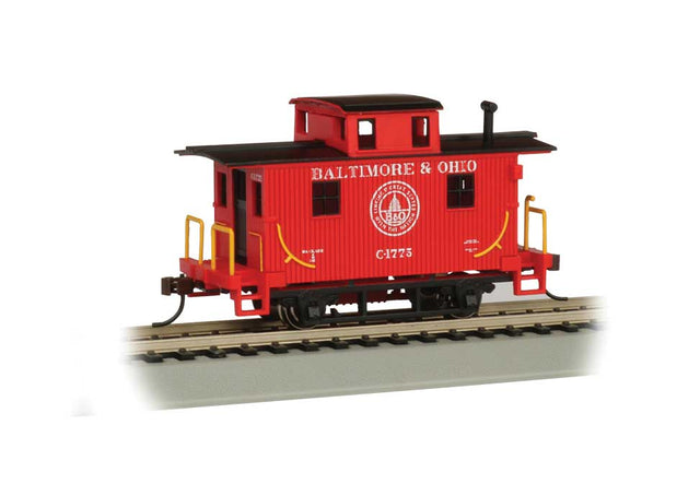 Wood 4-Wheel Bobber Caboose - Ready to Run - Silver Series(R) -- Baltimore & Ohio #C-1775 (red, black; 13 States Logo)
